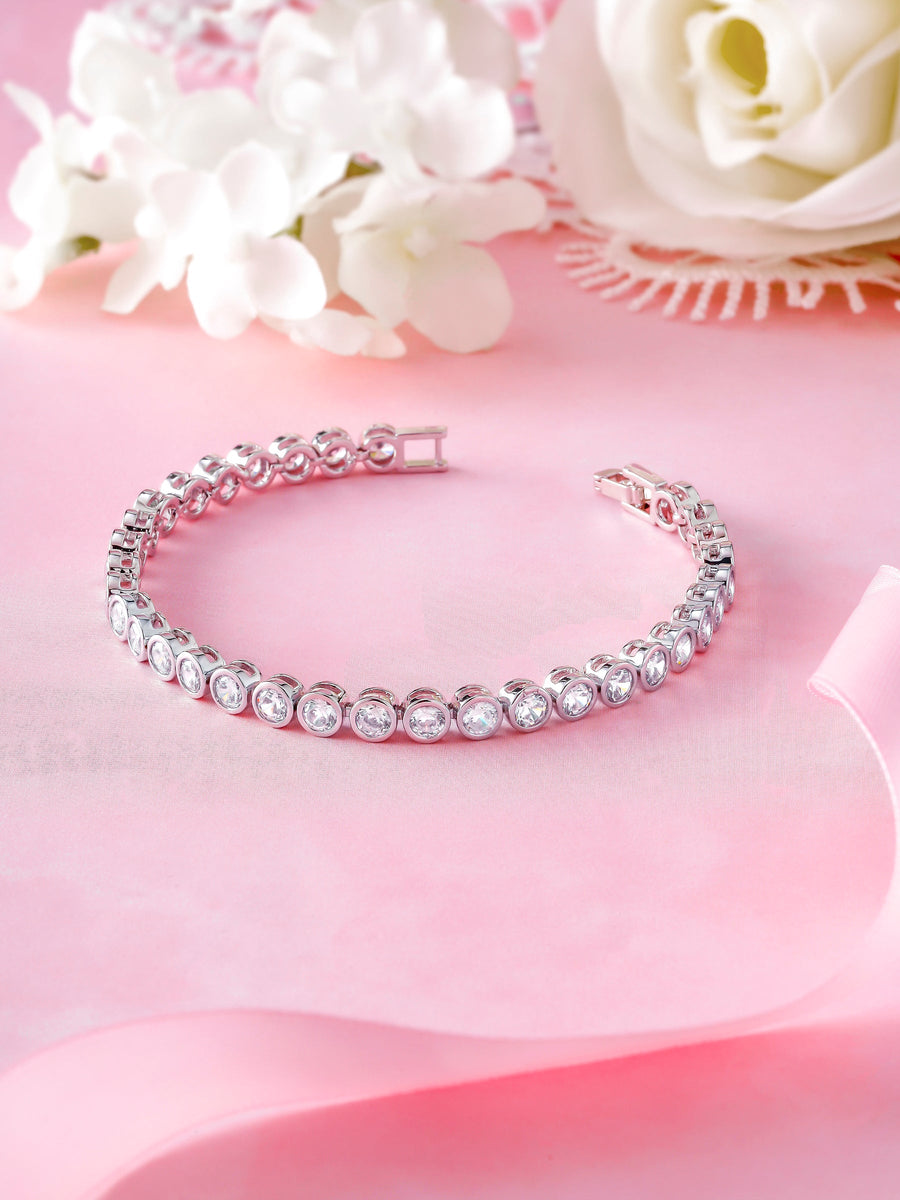 Bezel Tennis Bracelet For Wedding, Wedding Tennis Bracelet, Bridal