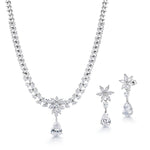Load image into Gallery viewer, Teardrop CZ Wedding Necklace Set -16 Inch, Marquise Necklace Set, Pear Shape Necklace, Brass Necklace, Marquise Cz Necklace Set
