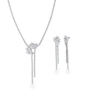 Marquise CZ Eternity Wedding Necklace Set- 16 Inch Length, Wedding Necklace Set, Cz Necklace Set, Marquise Cz Necklace Set, Brass Necklace