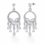 Load image into Gallery viewer, Wedding Teardrop Chandelier with Marquise CZ Dangle Earrings, Victorian Style Bridal CZ Earrings, Best for Brides and Bridesmaid
