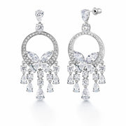 Wedding Teardrop Chandelier with Marquise CZ Dangle Earrings, Victorian Style Bridal CZ Earrings, Best for Brides and Bridesmaid