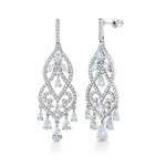 Load image into Gallery viewer, Marquise CZ Chandelier Vintage Dangle Earrings, Chandelier CZ Earrings, Cz  Earrings, Dangle Earrings, Push Back Drop Earrings
