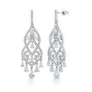 Marquise CZ Chandelier Vintage Dangle Earrings, Chandelier CZ Earrings, Cz  Earrings, Dangle Earrings, Push Back Drop Earrings