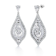 Teardrop CZ Leaf Style Dangle Earrings, Cz Dangle Earrings, Leaf Earrings, Multi Shape Cz Earrings, Bridal Earrings, Dangle Earrings