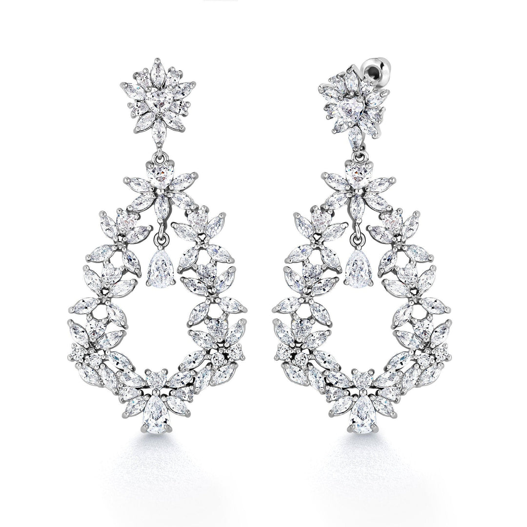 Wedding Marquise CZ Victorian Style Dangle Earrings, Bridal Earrings, Elegant  Wedding CZ Earrings, Best Earrings for Brides and Braidesmaid