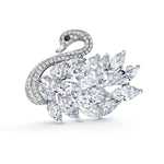 Load image into Gallery viewer, Marquise AAA Cubic Zirconia Swan Rhodium Plated Brooch Pins
