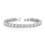 6.5MM Round Cut AAA Cubic Zirconia Rhodium Plated Tennis Bracelet, Tennis Bracelet, Cz Snap Lock Tennis Bracelet, Cz Bracelet, Cz Jewelry