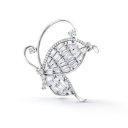 Rhodium Plated Butterfly With Cubic Zircoina Brooch, Cz Butterfly Brooch, Cz Brooch