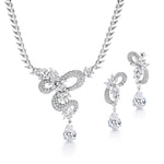 Load image into Gallery viewer, Teardrop and Marquise Cz Flower Style Necklace Set, Bridal Necklace Set, Marquise Necklace Set, Wedding Necklace Set, Brass Cz Necklace Set
