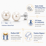 Load image into Gallery viewer, 925 Freshwater Pearl Studs Earrings, Silver Pearl Studs, Pearl Jewelry, June Birthstone, Pearl Bridesmaid Jewelry, Pearl Wedding Earrings