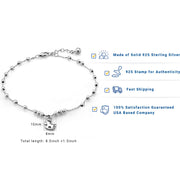 925 Sterling Silver Rocking Horse With Balls Anklet, Rocking Horse Bracelet, Silver Rocking Horse Ball Bracelet, Silver Bracelet, Horse Jewelry