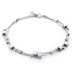 Load image into Gallery viewer, 925 Sterling Silver Double Strand Cubes Bracelet, Silver Cubes Jewelry, Double Strand Cubes Bracelet, Tiny Cubes Double Strand Bracelet
