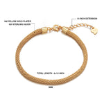 Load image into Gallery viewer, 925 Sterling Silver With Gold Plated Chain Bracelet, Silver Mesh Bracelet, Adjustable Bracelet, Perfect Gift For Any Occasion,
