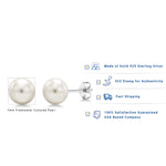 Load image into Gallery viewer, 925 Freshwater Pearl Studs Earrings, Silver Pearl Studs, Pearl Jewelry, June Birthstone, Pearl Bridesmaid Jewelry, Pearl Wedding Earrings
