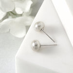 Load image into Gallery viewer, 925 Freshwater Pearl Studs Earrings, Silver Pearl Studs, Pearl Jewelry, June Birthstone, Pearl Bridesmaid Jewelry, Pearl Wedding Earrings
