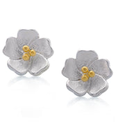 925 Sterling Silver Flower Earrings, Clover Studs, Flower stud Earrings, Flower Studs For Gift, Plant Jewelry, Floral Studs