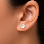 Load image into Gallery viewer, 925 Sterling Silver Flower Earrings, Clover Studs, Flower stud Earrings, Flower Studs For Gift, Plant Jewelry, Floral Studs