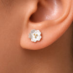 Load image into Gallery viewer, 925 Sterling Silver Flower Earrings, Clover Studs, Flower stud Earrings, Flower Studs For Gift, Plant Jewelry, Floral Studs