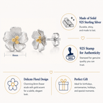Load image into Gallery viewer, 925 Sterling Silver Flower Earrings, Clover Studs, Flower stud Earrings, Flower Studs For Gift, Plant Jewelry, Floral Studs