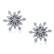 925 Sterling Silver Snowflake Pave stud, Snowflake Studs Earrings, Snowflake Jewelry, Winter Jewelry, CZ Snowflake Studs, Dainty Earrings