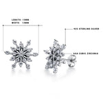 Load image into Gallery viewer, 925 Sterling Silver Snowflake Pave stud, Snowflake Studs Earrings, Snowflake Jewelry, Winter Jewelry, CZ Snowflake Studs, Dainty Earrings
