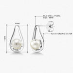 Load image into Gallery viewer, 925 sterling silver Pearl Stud Earrings, Silver Pearl Studs, Pearl Jewelry, June Birthstone, Pearl Bridesmaid Jewelry, Pearl Wedding Earrings, White Pearl Studs Earrings
