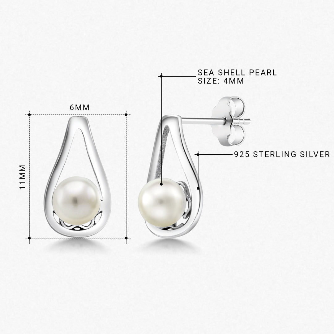 925 sterling silver Pearl Stud Earrings, Silver Pearl Studs, Pearl Jewelry, June Birthstone, Pearl Bridesmaid Jewelry, Pearl Wedding Earrings, White Pearl Studs Earrings