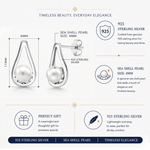Load image into Gallery viewer, 925 sterling silver Pearl Stud Earrings, Silver Pearl Studs, Pearl Jewelry, June Birthstone, Pearl Bridesmaid Jewelry, Pearl Wedding Earrings, White Pearl Studs Earrings