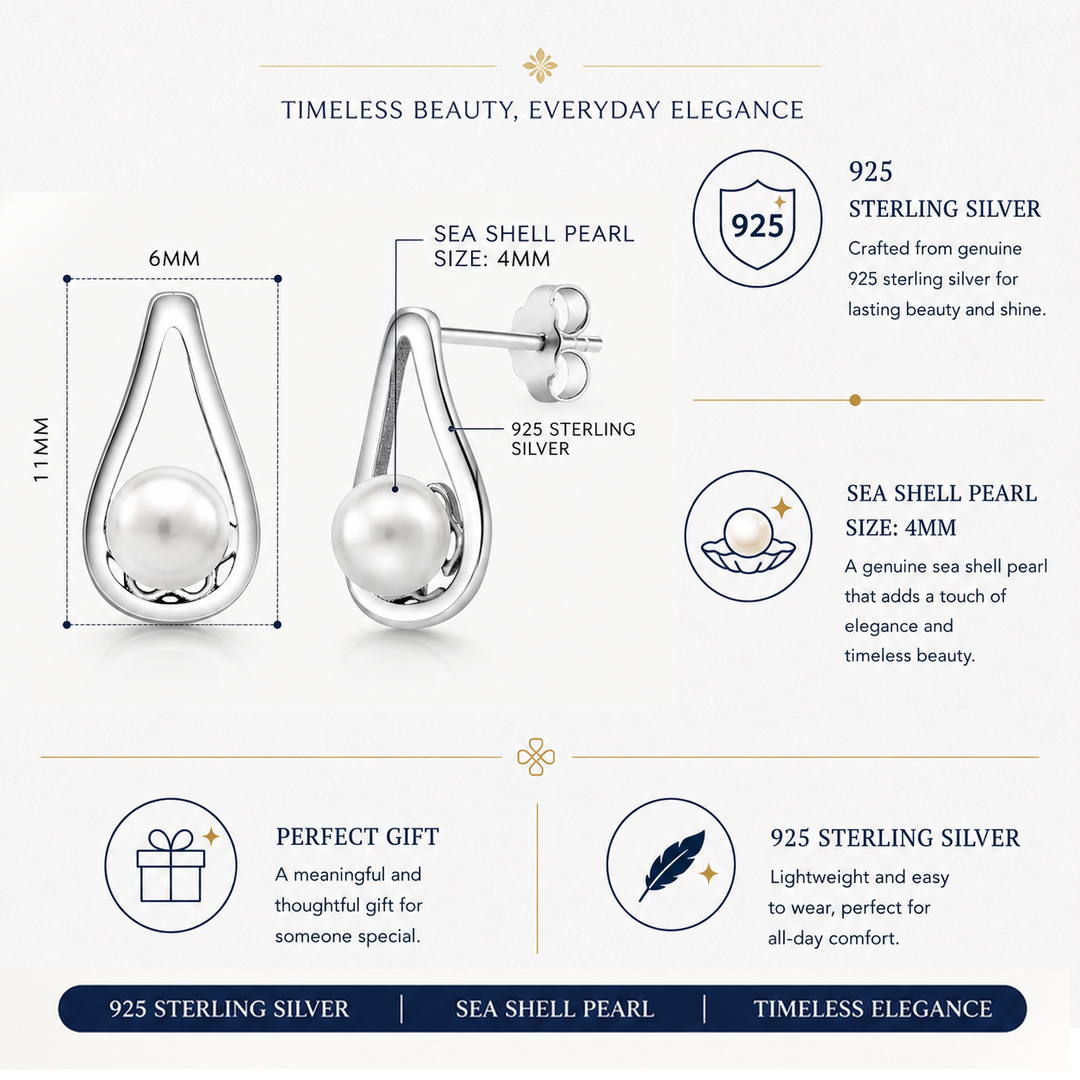 925 sterling silver Pearl Stud Earrings, Silver Pearl Studs, Pearl Jewelry, June Birthstone, Pearl Bridesmaid Jewelry, Pearl Wedding Earrings, White Pearl Studs Earrings