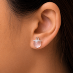 Load image into Gallery viewer, 925 Sterling Silver Rose Quartz Stud, Rose Quartz Earrings, Pink Reiki jewelry, January Birthstone, 10mm Rose Quartz studs, Pink Rose Studs