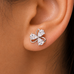 Load image into Gallery viewer, 925 Sterling Silver Pear Shape Cubic Zirconia Flower Stud Earrings, Silver Pear shape Studs, CZ Studs Earrrings, Hypoallergenic Flower Stud Earrings, Perfect For Any Occasion