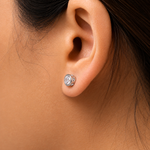 Load image into Gallery viewer, 925 Sterling Silver Cubic Zirconia Bezel-Set Earrings, CZ Silver Bezel Studs Earrings,&nbsp; Bezel Earrings For Gift, Hypoallergenic Bezel Studs, Classic Bezel Stud Earrings