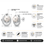 Load image into Gallery viewer, 925 Sterling Silver Earrings, CZ Studs for Women, Solitaire Swirl Stud Earrings, Sparkly Hypoallergenic Stud Earrings