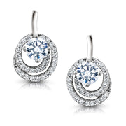 925 Sterling Silver Earrings, CZ Studs for Women, Solitaire Swirl Stud Earrings, Sparkly Hypoallergenic Stud Earrings