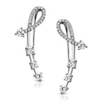 Load image into Gallery viewer, 925 Sterling Silver CZ Climber Hook Earrings For Women, CZ Hook Earrings, Classic Climber Earrings
