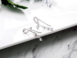 Load image into Gallery viewer, 925 Sterling Silver CZ Climber Hook Earrings For Women, CZ Hook Earrings, Classic Climber Earrings
