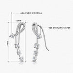 Load image into Gallery viewer, 925 Sterling Silver CZ Climber Hook Earrings For Women, CZ Hook Earrings, Classic Climber Earrings
