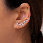 Load image into Gallery viewer, 925 Sterling Silver CZ Climber Hook Earrings For Women, CZ Hook Earrings, Classic Climber Earrings
