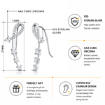 Load image into Gallery viewer, 925 Sterling Silver CZ Climber Hook Earrings For Women, CZ Hook Earrings, Classic Climber Earrings