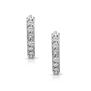 925 Sterling Silver Huggie Earrings,  Hoop Huggie Earrings For Girls, CZ Huggie, Hoop Earrings, Huggie Earrings, Huggie For Girls, Silver Earrings