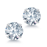 Load image into Gallery viewer, 925 Sterling Silver 7mm Martini Stud Earrings,  Martini Setting 7mm CZ Studs, Martini Set Stud, Friction Back Studs, Sparkling CZ Martini Studs, Martini studs
