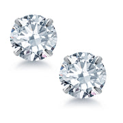 925 Sterling Silver 3mm Martini Stud Earrings, Martini Setting Studs, Martini Set Push Back Studs, Sparkling CZ Martini Studs, CZ Studs