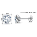 Load image into Gallery viewer, 925 Sterling Silver 7mm Martini Stud Earrings,  Martini Setting 7mm CZ Studs, Martini Set Stud, Friction Back Studs, Sparkling CZ Martini Studs, Martini studs
