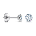 Load image into Gallery viewer, 925 Sterling Silver 4mm Martini Studs Earrings, Martini Setting Studs, Martini Set Push Back Studs, Sparkling CZ Martini Studs, CZ Studs For Gift