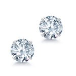 Load image into Gallery viewer, 925 Sterling Silver 4mm Martini Studs Earrings, Martini Setting Studs, Martini Set Push Back Studs, Sparkling CZ Martini Studs, CZ Studs For Gift