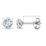 Load image into Gallery viewer, 925 Sterling Silver 4mm Martini Studs Earrings, Martini Setting Studs, Martini Set Push Back Studs, Sparkling CZ Martini Studs, CZ Studs For Gift