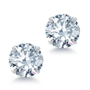 925 Sterling Silver 5mm Martini Studs Earrings, Martini Setting Studs, Martini Set Push Back Studs, Sparkling CZ Martini Studs, CZ Studs For Gift