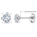 Load image into Gallery viewer, 925 Sterling Silver 5mm Martini Studs Earrings, Martini Setting Studs, Martini Set Push Back Studs, Sparkling CZ Martini Studs, CZ Studs For Gift
