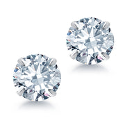 925 Sterling Silver 6mm Martini Studs Earrings, Martini Setting Studs, Martini Set Push Back Studs, Sparkling CZ Martini Studs, CZ Studs For Gift