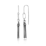 Load image into Gallery viewer, 925 Sterling Silver Tassel Earrings,  Multi-Strand Snake-Cut Italian Chain Tassel Earrings,  Fishhook Tassel Earrings, Oxidize Tassel Earrings
